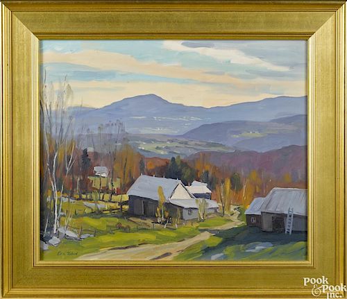Eric Tobin (Vermont, b. 1958), oil on canvas, titled Emery Farm, signed lower left.