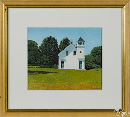 Ed Rafferty (American 20th c.), watercolor of a county church, signed lower right, 12'' x 14''.