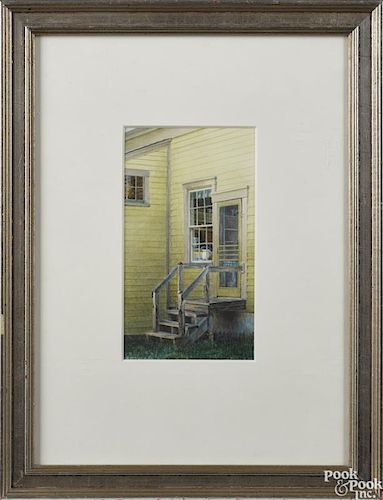 Janet Laird-Lagasse (Maine 20th c.), watercolor, titled Norlands Kitchen Door, signed