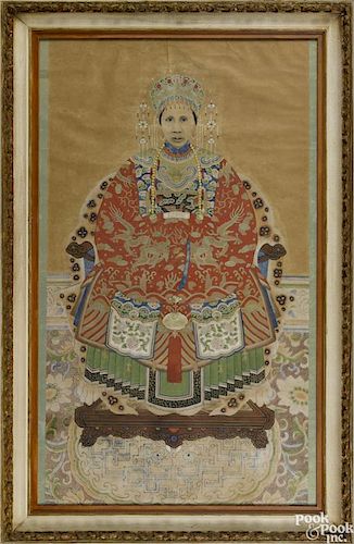 Chinese ancestral portrait, 39 1/2'' x 23 1/2''.