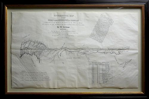 Stunning example of the Preuss-Fremont map, the first map to show the Oregon Trail accurately