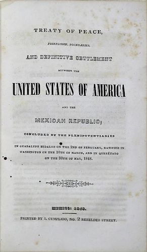 First Edition of the Treaty of Guadalupe Hidalgo