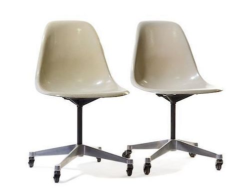* Charles and Ray Eames (American, 1907-1978; 1912-1988), HERMAN MILLER, a pair of rolling desk chairs