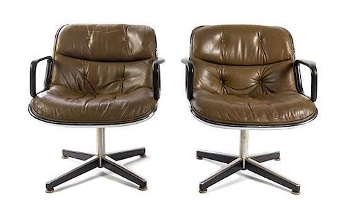 * Charles Pollock (American, 1930-2013), KNOLL, CIRCA 1960s, a pair of executive armchairs