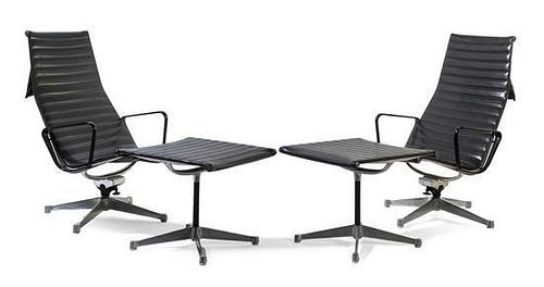* Charles and Ray Eames (American, 1907-1978; 1912-1988), HERMAN MILLER, CIRCA 1958, a pair of Aluminum Group lounge chairs