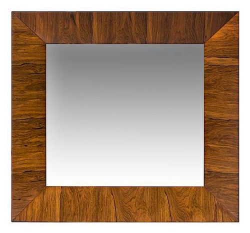 * Edward Wormley (American, 1907-1995), DUNBAR, a square wood framed mirror