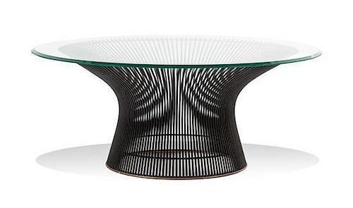 Warren Platner (American, 1919-2006), KNOLL, CIRCA 1965, a round coffee table with glass top