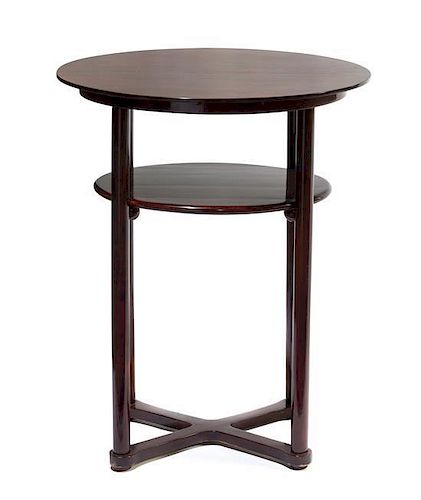 * Style of Josef Hoffmann (Austrian, 1870-1956), EARLY 20TH CENTURY, a two-tier bentwood side table, the oval top raised on c