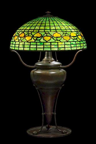 Tiffany Studios, an Acorn pattern table lamp
