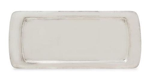 An American Arts and Crafts Silver Tray, The Kalo Shop, Chicago, IL, of rectangular dished form with rounded ends, having an 