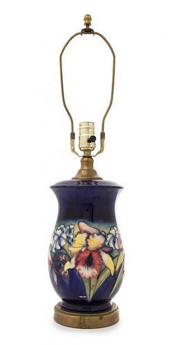 * Moorcroft, ENGLAND, FIRST HALF 20TH CENTURY, an orchid lamp