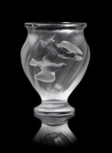 * Lalique, , a Rosine pattern vase