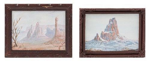 Jackie Steele, (20th Century), Mountain Landscapes (two works)