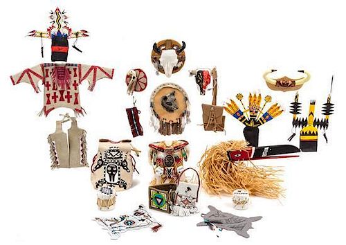 A Group of Native American Themed Articles Width of widest 6 inches.