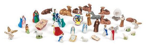 A Collection of Nativity Figures Height of tallest 1 inch.