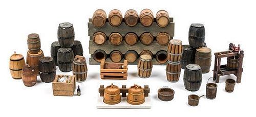 A Collection of Vineyard Themed Articles Height of stacked barrels 6 inches.