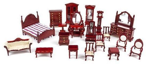 A Group of Furniture Articles Height of tallest 3 1/4 inches.