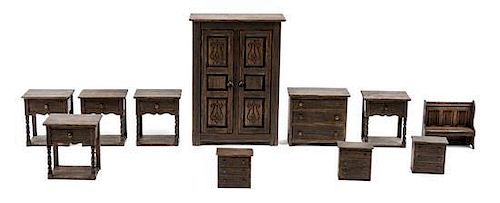 A Group of Eleven Furniture Articles Height of first 6 inches.
