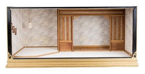 A Chinese Style Room Box Height 13 1/4 x width 28 1/4 x depth 12 3/8 inches.