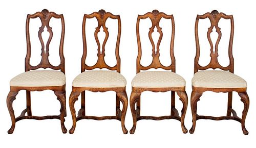 Queen Anne Style Walnut Side Chair, 4