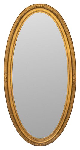 Neoclassical Carved Gilt Wood Oval Mirror