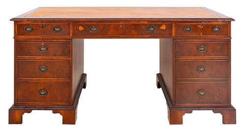 George III Style Mahogany Veneered Desk