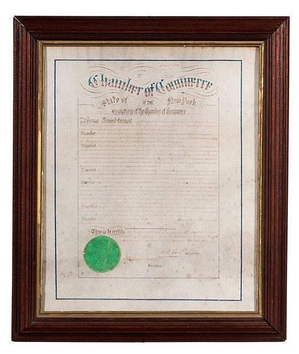 Admiral D.G. Farragut's Copy of the Resolution of the Chamber of Commerce, State of New York, November 5, 1862 