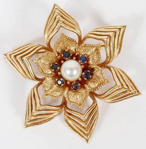 PEARL & 14KT GOLD VINTAGE PIN
