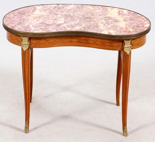 FRENCH LOUIS XV MARBLE TOP END TABLE