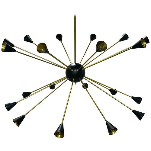 56 inch Diameter Sputnik Style Brass Chandelier