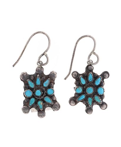 C. 1920's Old Pawn Navajo Petit Point Earrings