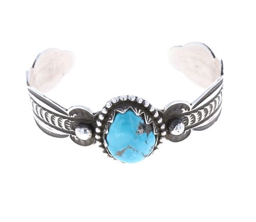 Navajo Ray Begay Jr. Silver Turquoise Bracelet
