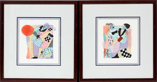 KATHY DONAHEY COLOR LITHOGRAPHS LATE 20TH C 2 PCS