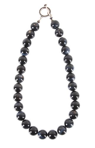 Navajo Obsidian Sphere Necklace c. 1940's