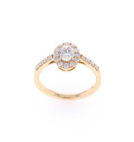 Ladies VS2 Diamond & 18k Yellow Gold Ring