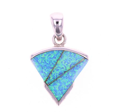 Navajo Allen Kee Sterling Silver Opal Pendant