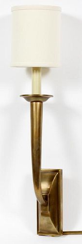 FRENCH DECO HORN WALL SCONCE BRASS
