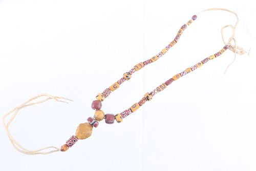 Venetian Roman Eye African Trade Bead Necklace