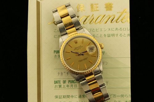 1990 Rolex Date Champagne Two Tone Oyster