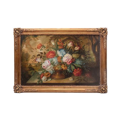 ANÓNIMO. Bouquet. Estilo HOLANDÉS. Óleo sobre tela. Enmarcado. 80 x 125 cm