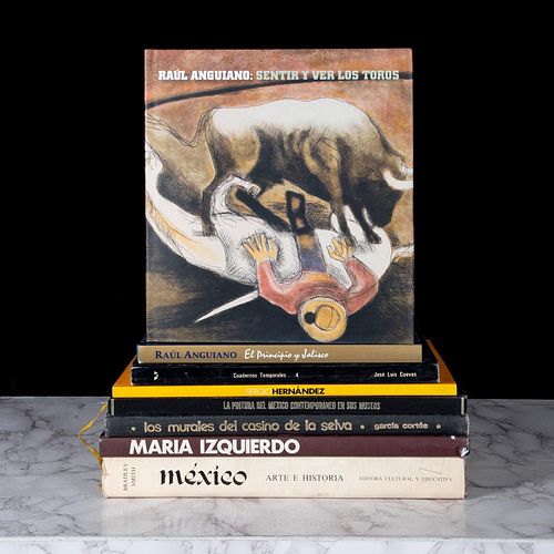 Libros sobre Arte Méxicano. Raúl Anguiano. El Principio y Jalisco. Firmado / México Arte e Historia / Sergio Hernández. Piezas: 8.