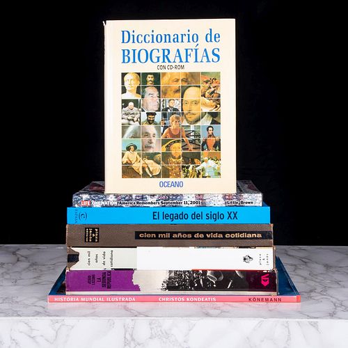 Libros sobre Historia Universal. Historia Mundial Ilustrada / Diccionario de Biografías / La Segunda República. Piezas: 7.