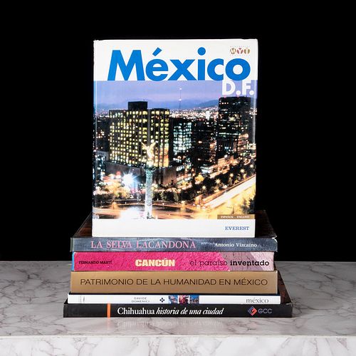 Libros sobre lugares de México. Cancún el Paraíso inventado / La Selva Lacandona / México, lugares e historia.Piezas: 6.