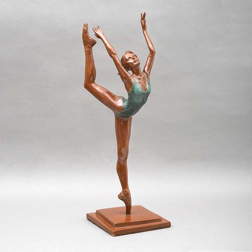 JAVIER VILLARREAL (México, 1943 -). Bailarina. Elaborado en bronce 74/99. Firmada. Ligeros detalles de conservación. 68 x 22 x 20 cm