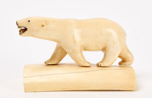 Eskimo Carved Bone Polar Bear