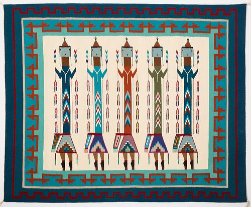 Blue Navajo Yei Weaving