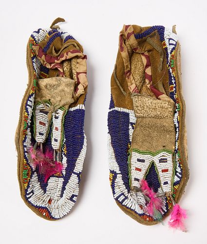 Pair of Native Beaded Moccasins