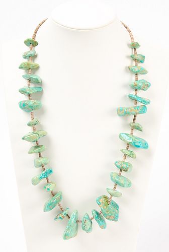 Native Turquoise and Shell Chunk Necklace