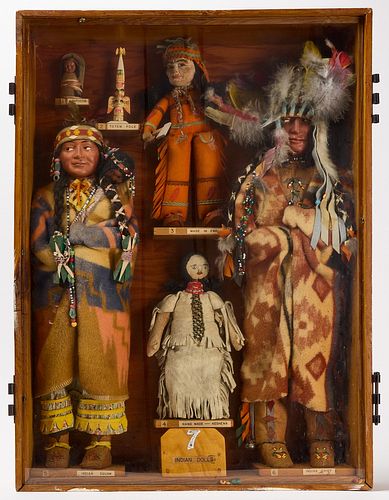Shadow Box with Native Style Dolls