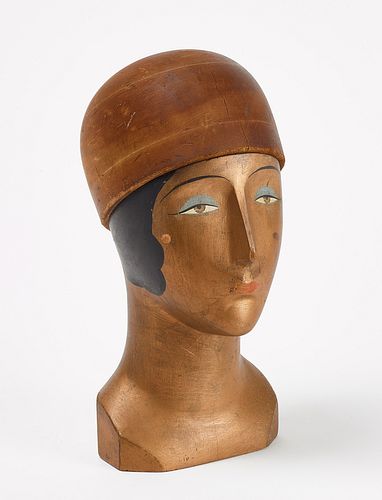 Wooden Art Deco Head